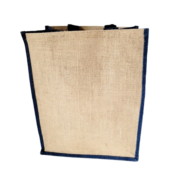 Anchor Nautical Burlap and Navy Beach Tote New without Tags Preppy Classic - Picture 3 of 4